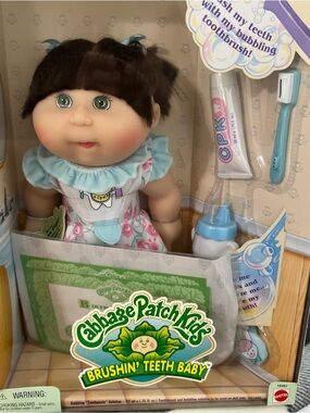 Vintage Mattel Cabbage Patch Brushin' Teeth Baby Doll Toy (1997) #16481 NIB